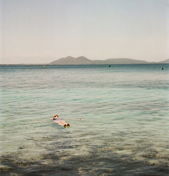 Women floationg in the sea